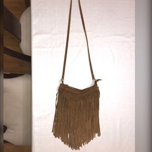 Mango Fringe Saddle Crossbody Bag